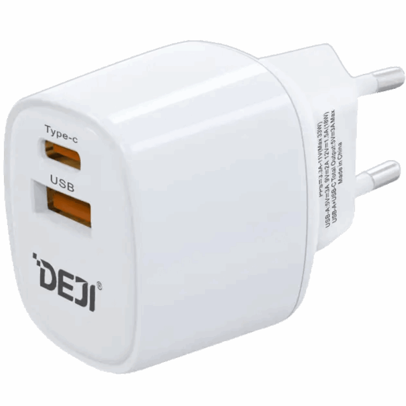Deji Universal-lader med både USB-C og USB-A