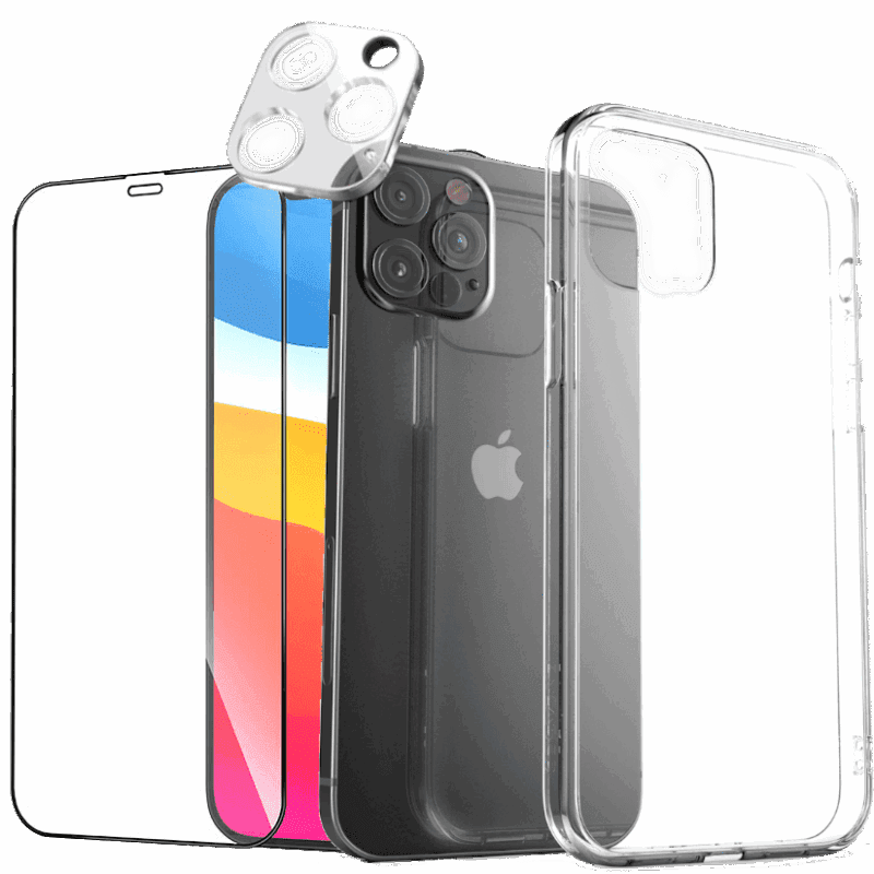 Beskyttelsespakke gjennomsiktig beskyttelse/glass for iPhone 12 MINI