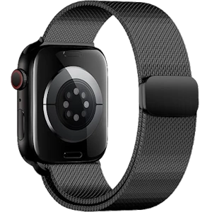 Noname Apple Watch band BLACK, rustfritt stål armbånd med magnetisk feste (38-49mm)