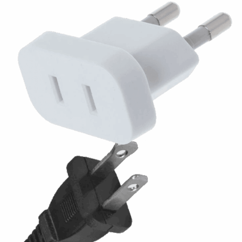 Europeisk adapter til US strømplugg hvit farge