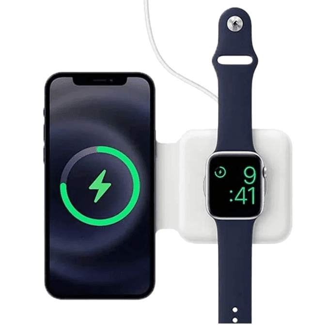 MagSafe dual trådløs brettbar reiselader