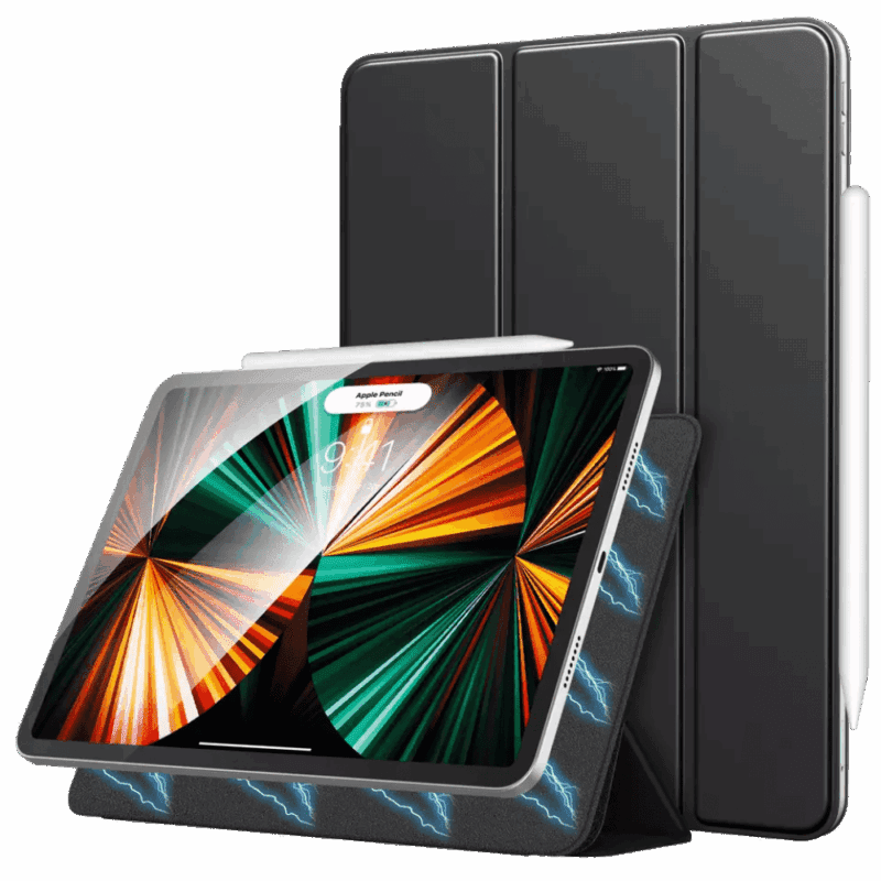 MoKo Premium Tri-fold Ultra Thin Folio smartdeksel for Apple iPad PRO (12.9-tommer) 2021 5.gen svart