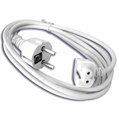Apple europeisk strømkabel til MacBook/iPad nettlader HVIT bulk (kun løs kabel)