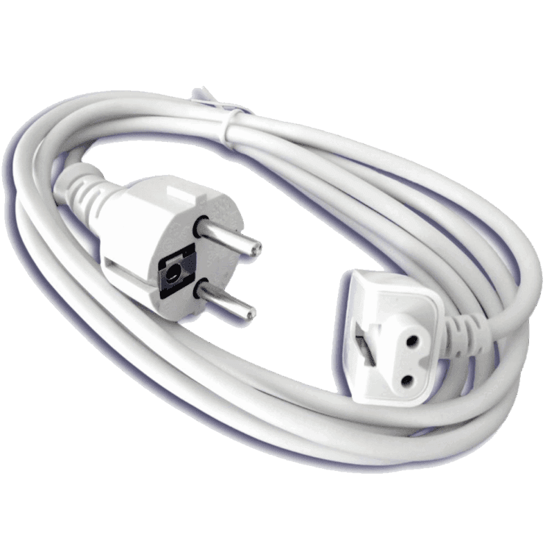Apple europeisk strømkabel til MacBook/iPad nettlader HVIT bulk (kun løs kabel)