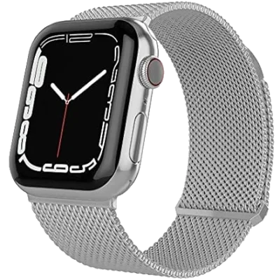 TalkWorks Apple Watch band, rustfritt stål eksklusivt armbånd med magnetisk feste (42-49mm)